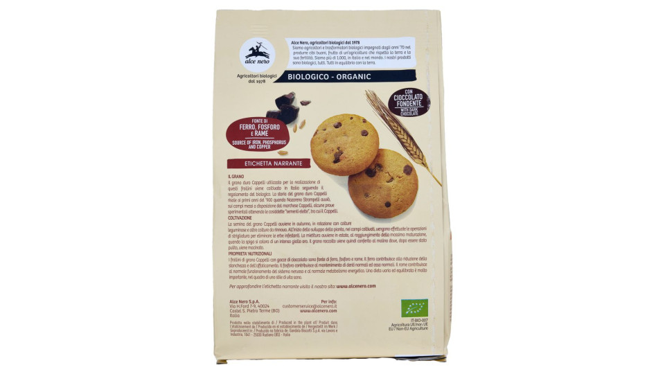 Alce Nero Frollino Di Grano Cappelli Con Gocce Di Cioccolato 250 G