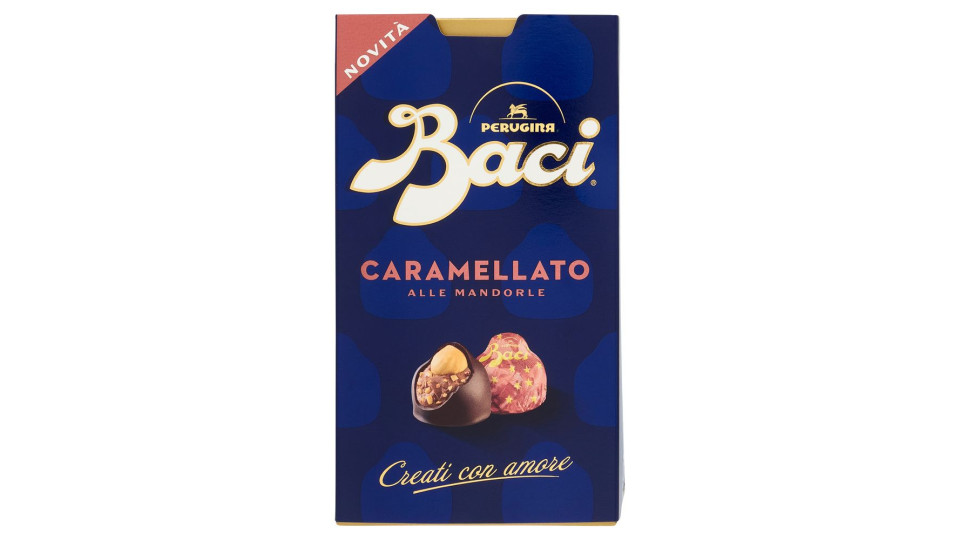 Baci Perugina Caramellato Alle Mandorle Cioccolatini Fondenti Ripieni Al Gianduia Scatola 200g