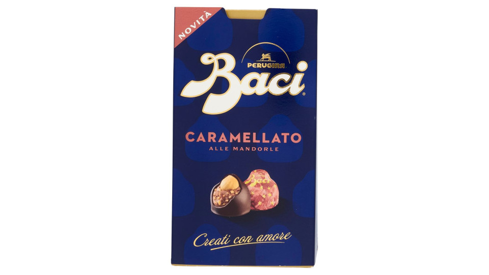 Baci Perugina Caramellato Alle Mandorle Cioccolatini Fondenti Ripieni Al Gianduia Scatola 200g