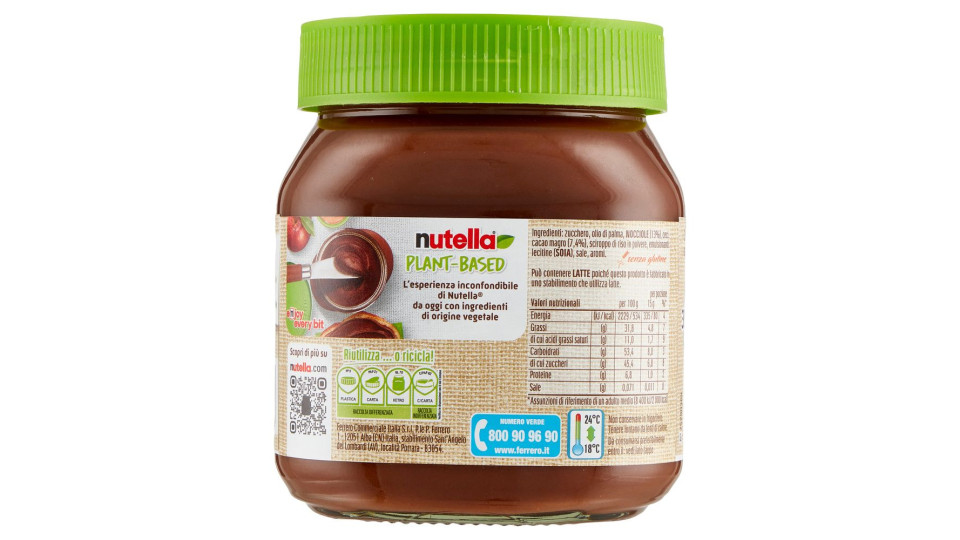 Nutella Plant Based L'esperienza Inconfondibile Di Nutella Con Ingredienti Di Origine Vegetale 350g