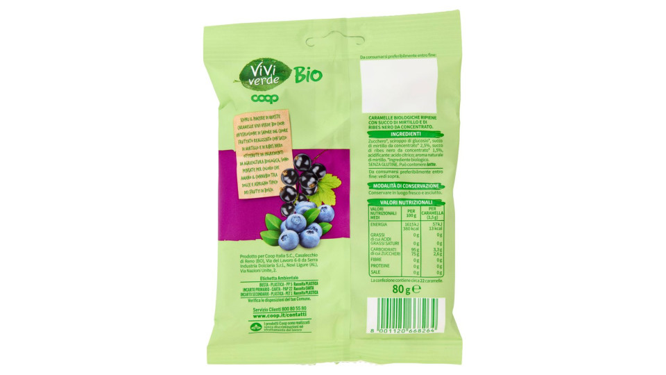 Caramelle Ripiene Con Mirtillo E Ribes Nero Biologiche 80 G