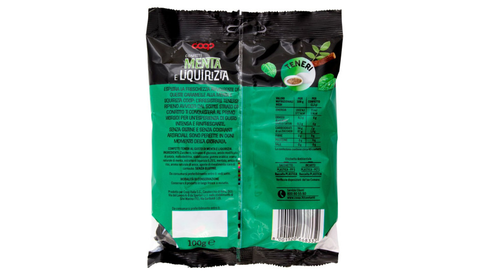 Confetti Menta E Liquirizia Teneri 100 G