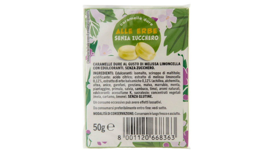 Caramelle Dure Alle Erbe Senza Zucchero Melissa Limoncella 2 X 50 G