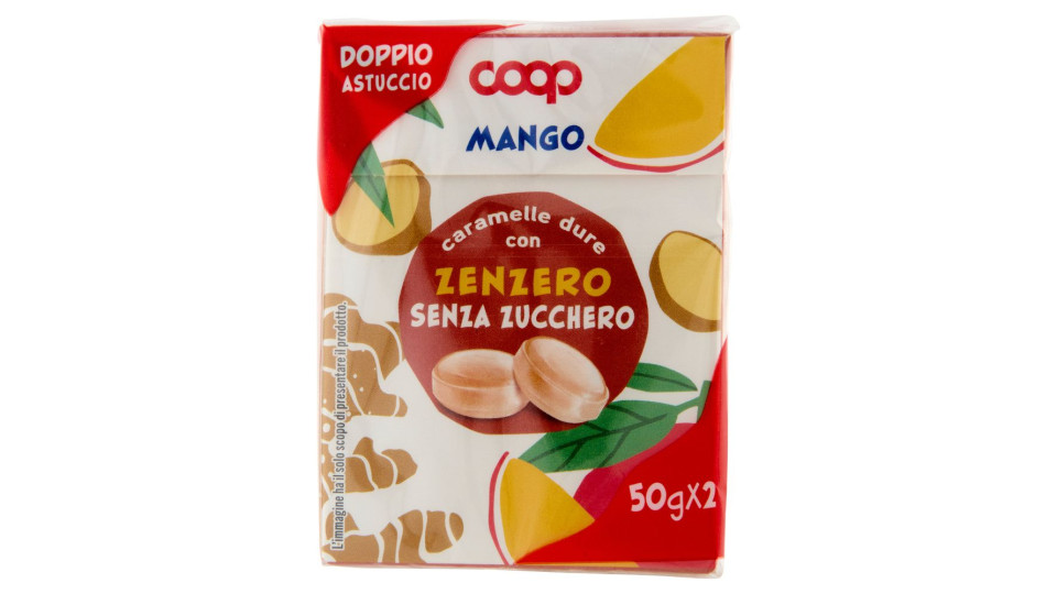 Caramelle Dure Con Zenzero Senza Zucchero Mango 2 X 50 G