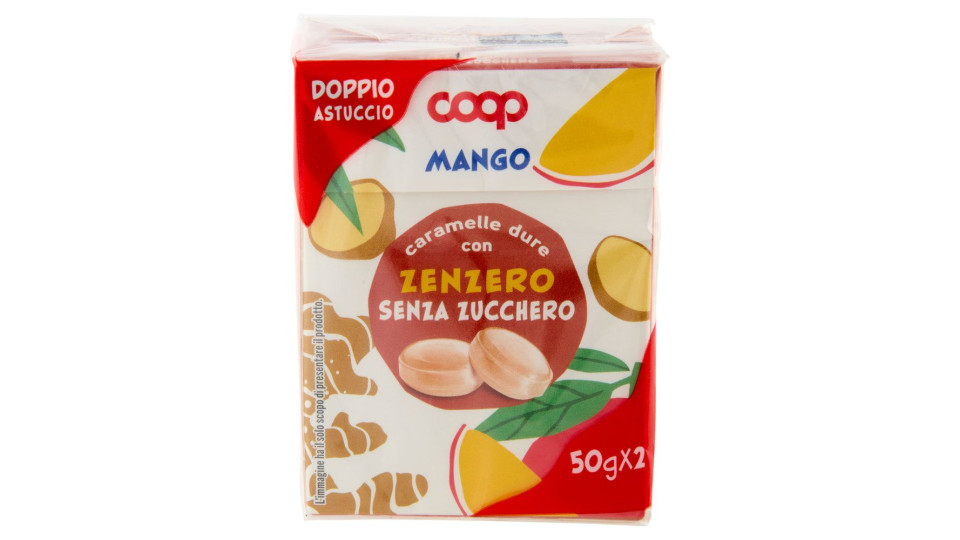 Caramelle Dure Con Zenzero Senza Zucchero Mango 2 X 50 G