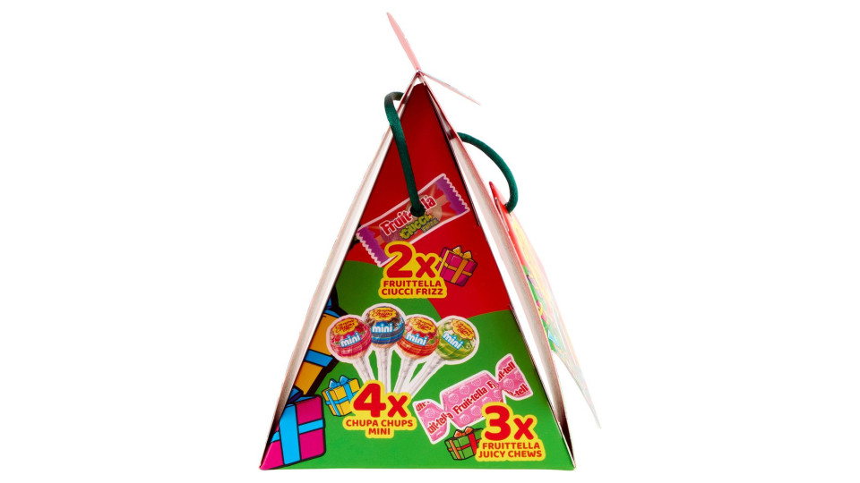 Chupa Chups Christmas 4 Chupa Chups Mini + 2 Pezziuittella Ciucci Frizz + 3 Pezziuittella Juicy Chews