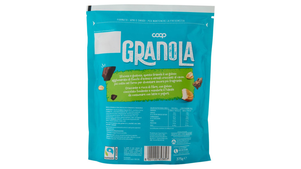 Granola Con Cioccolato Fondente & Mandorle 375 G