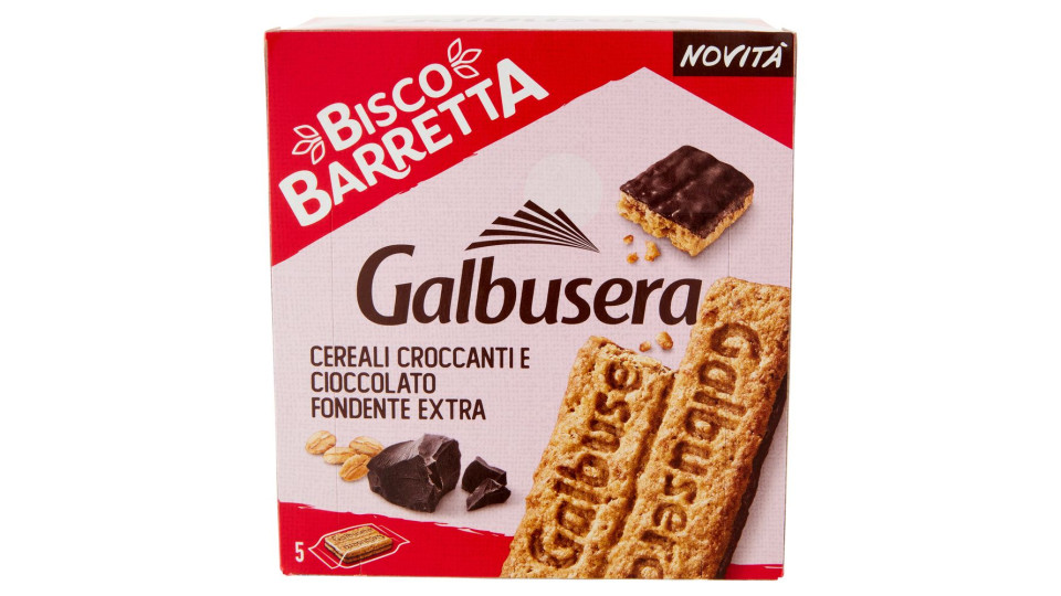 Galbusera Biscobarretta Cereali Croccanti E Cioccolato Fondente Extra 5x46 G