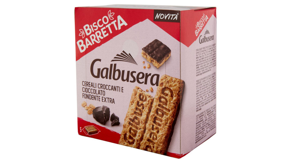 Galbusera Biscobarretta Cereali Croccanti E Cioccolato Fondente Extra 5x46 G