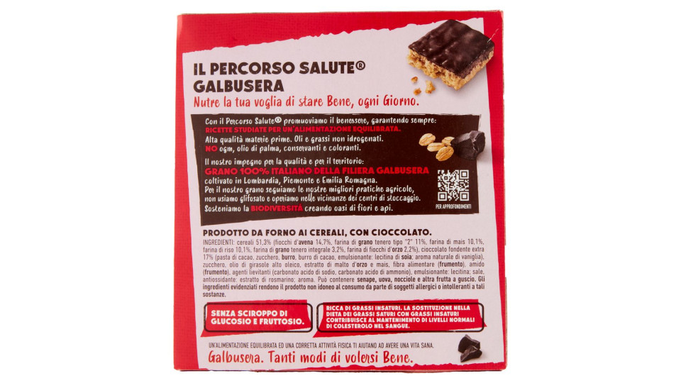 Galbusera Biscobarretta Cereali Croccanti E Cioccolato Fondente Extra 5x46 G
