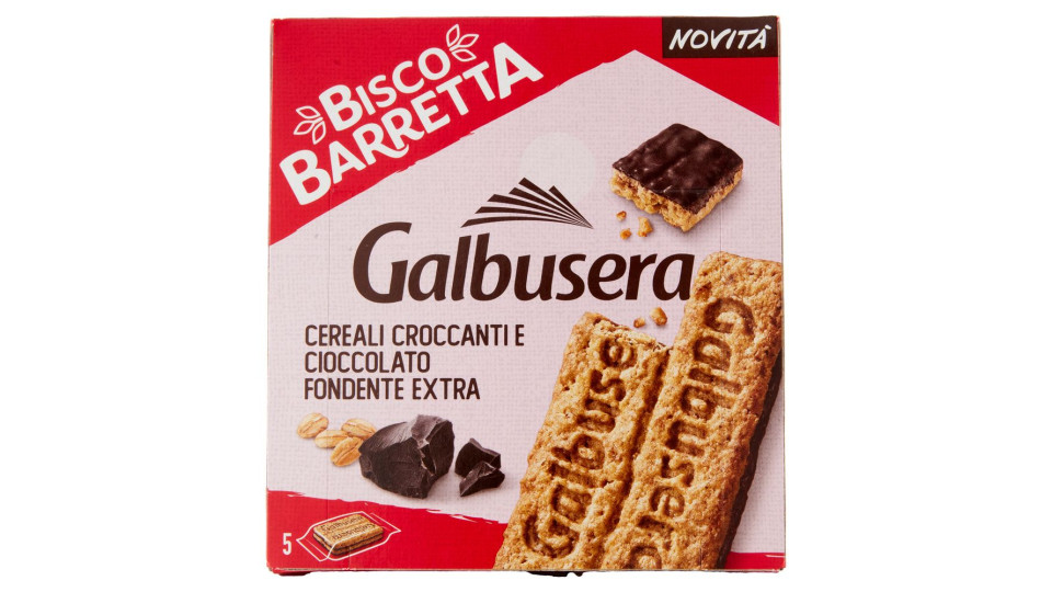 Galbusera Biscobarretta Cereali Croccanti E Cioccolato Fondente Extra 5x46 G