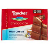 Loacker Cioccolato Milk Creme Cioccolato Al Latte Con Crema Al Latte 100% Alpino E Cialda Wafer 55g