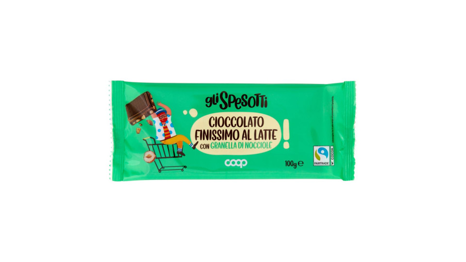 Cioccolato Finissimo Al Latte Con Granella Di Nocciole 100 G
