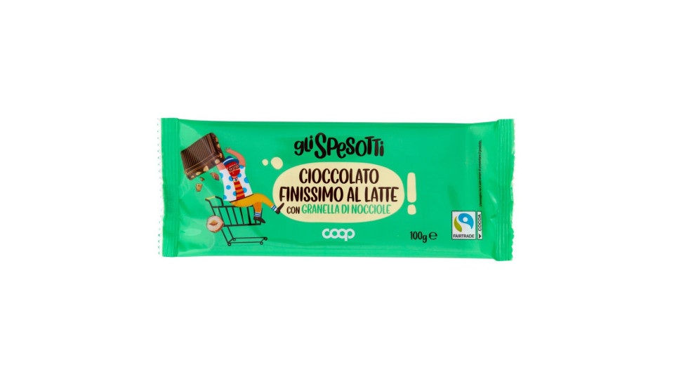 Cioccolato Finissimo Al Latte Con Granella Di Nocciole 100 G