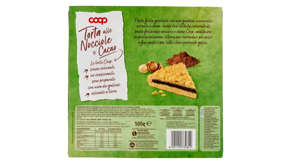 Torta Alle Nocciole E Cacao 500 G