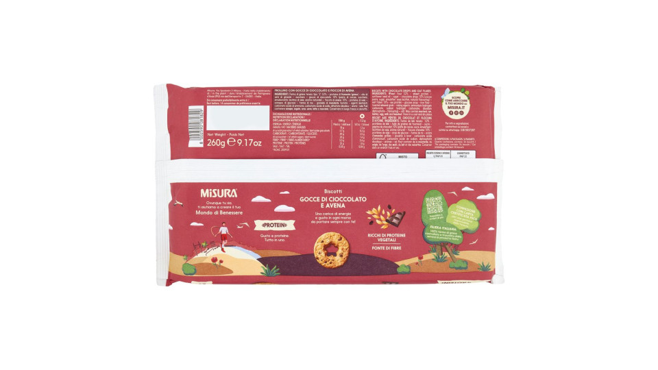 Misura Protein Biscotti Gocce Di Cioccolato E Avena 260 G