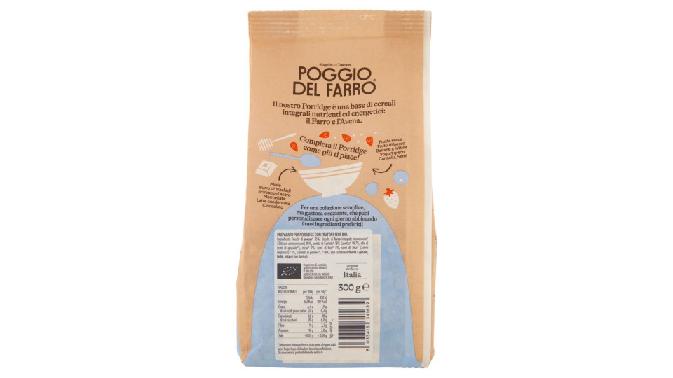 Poggio Del Farro Porridge Bio Mix Di Semi E Frutta 300 G