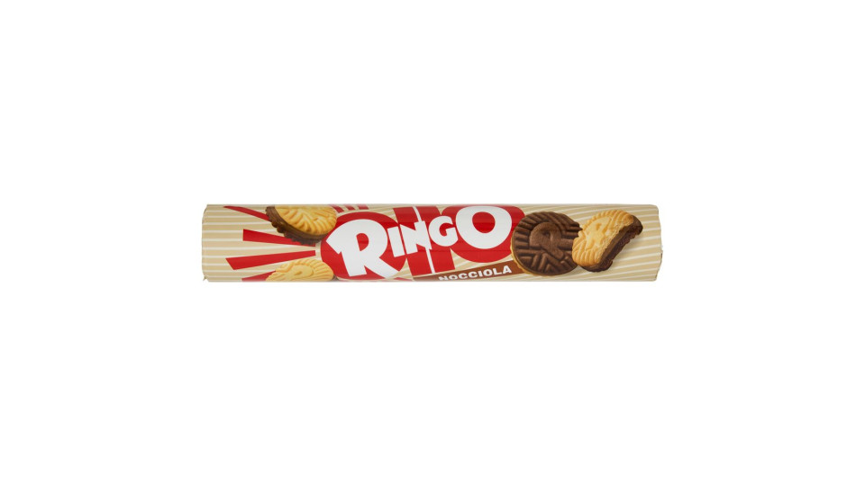 Ringo Nocciola Biscotti Farciti Con Crema Nocciola E Cioccolato Snack Merenda Tubo 165g