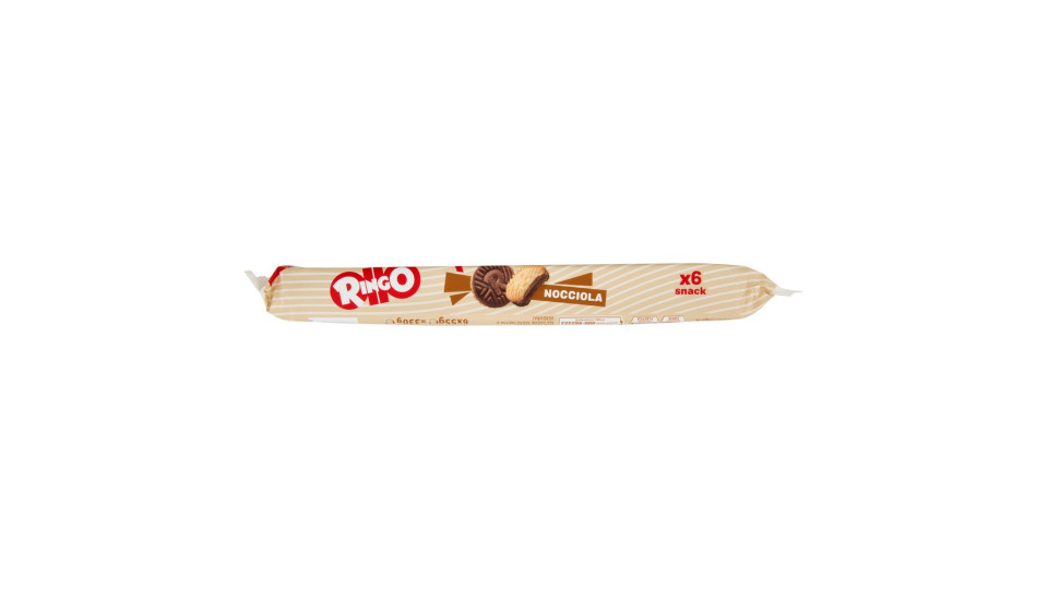 Ringo Nocciola Biscotti Farciti Con Crema Nocciola E Cioccolato Snack Merenda 6 Porzioni 330g