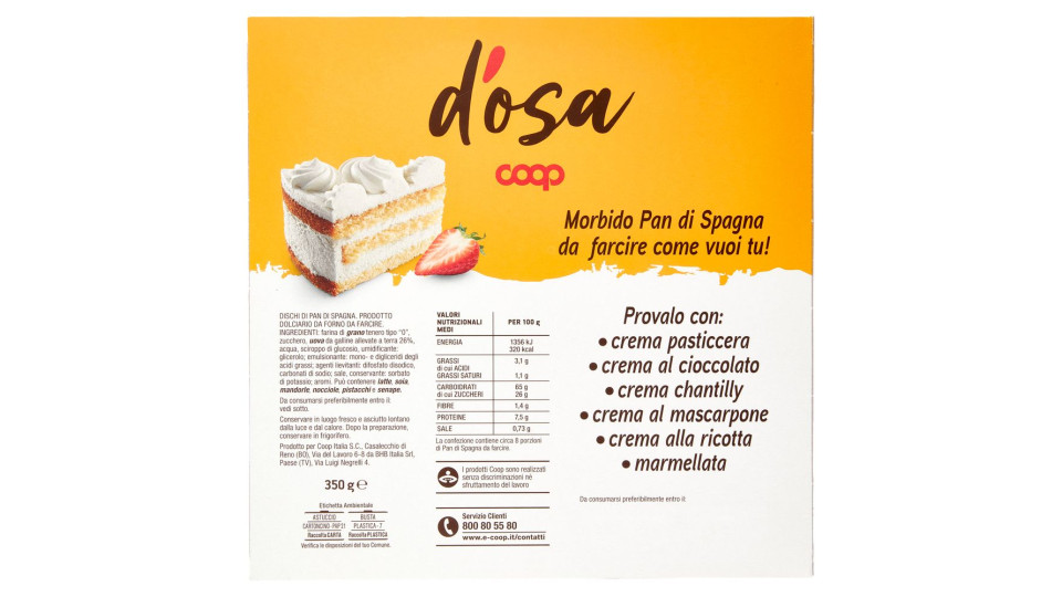 Pan Di Spagna Rotondo Da Farcire 3 Dischi 350 G