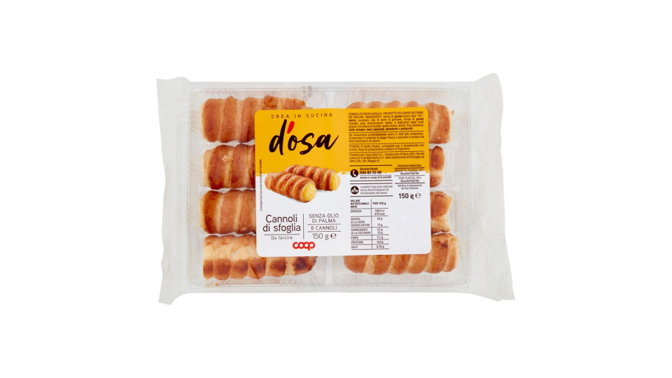 Cannoli Di Sfoglia Da Farcire 8 Cannoli 150 G