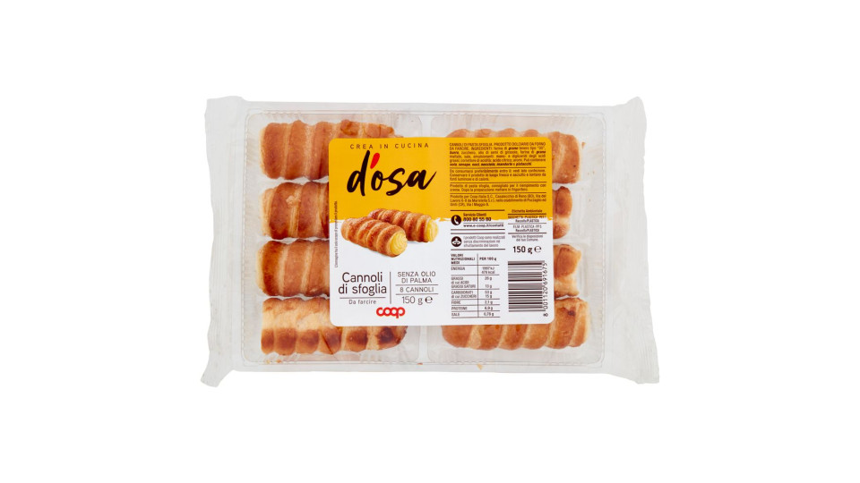 Cannoli Di Sfoglia Da Farcire 8 Cannoli 150 G