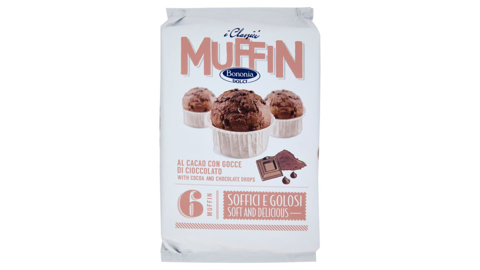 Bononia Dolci I Classici Muffin Al Cacao Con Gocce Di Cioccolato 6 X 42 G