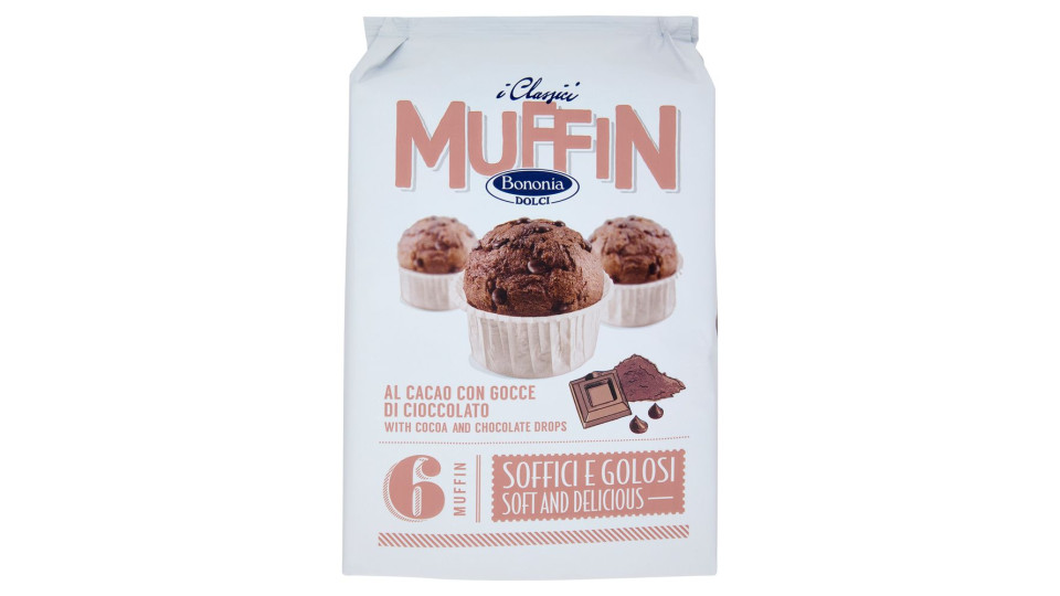 Bononia Dolci I Classici Muffin Al Cacao Con Gocce Di Cioccolato 6 X 42 G