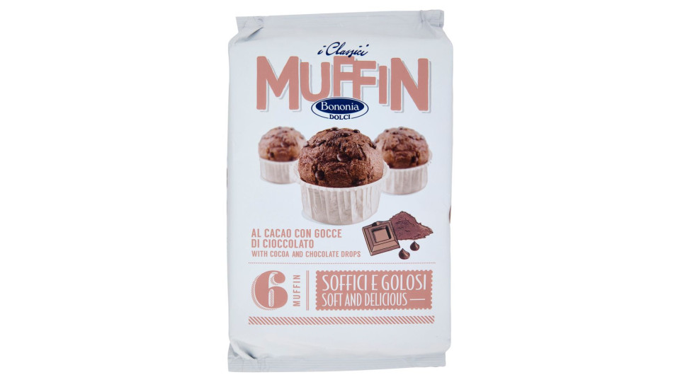 Bononia Dolci I Classici Muffin Al Cacao Con Gocce Di Cioccolato 6 X 42 G