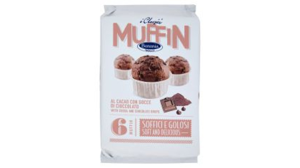 Bononia Dolci I Classici Muffin Al Cacao Con Gocce Di Cioccolato 6 X 42 G