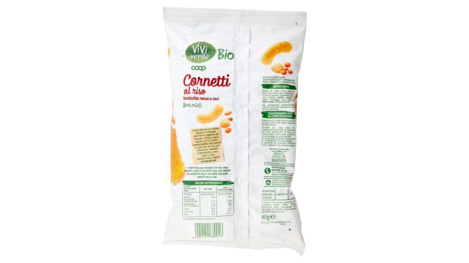 Cornetti Al Riso Lenticchie Rosse E Ceci Biologici 40 G