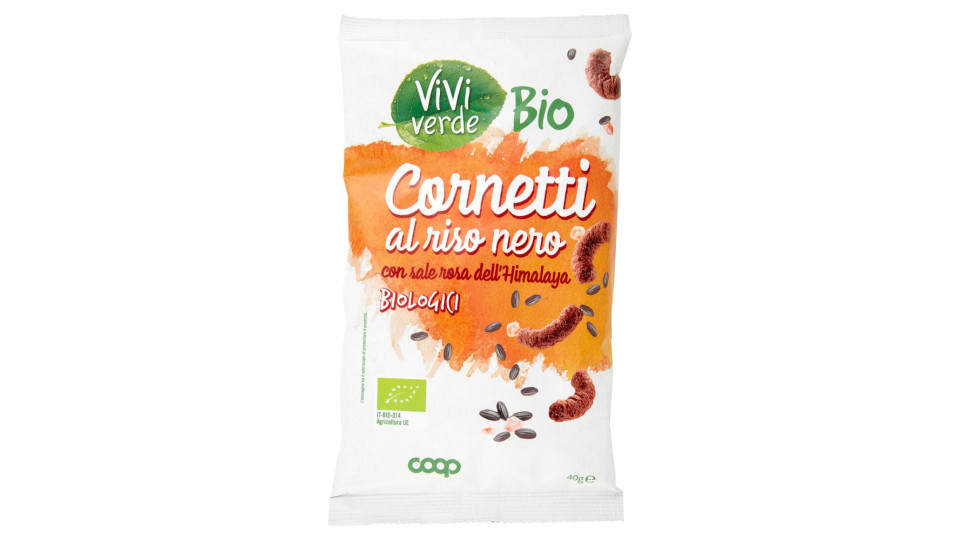 Cornetti Al Riso Nero Con Sale Rosa Dell'himalaya Biologici 40 G