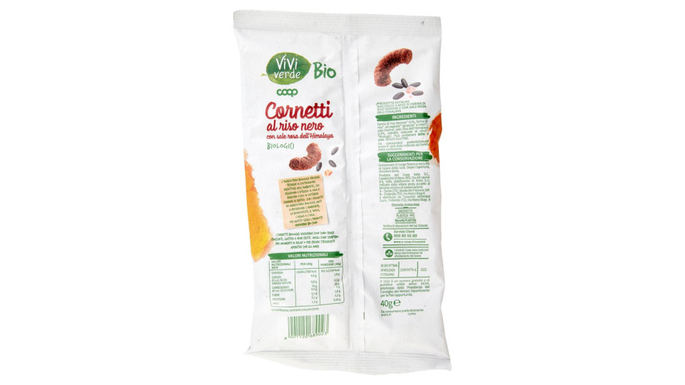Cornetti Al Riso Nero Con Sale Rosa Dell'himalaya Biologici 40 G
