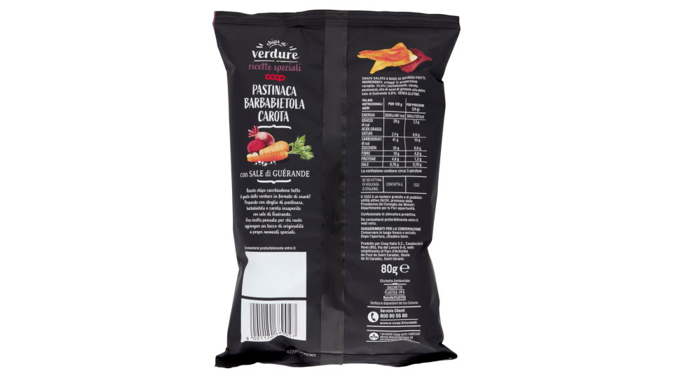 Ricette Speciali Chips Di Verdure Pastinaca Barbabietola Carota 80 G