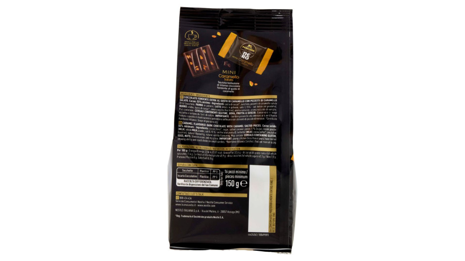 Perugina Nero Mini Caramello Cioccolatini Fondenti Sacchetto 150g
