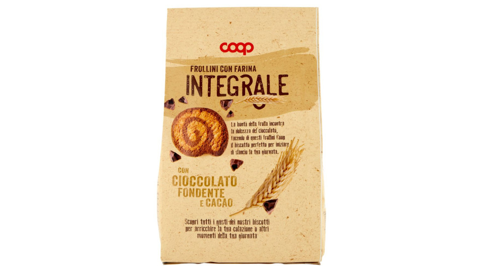 Frollini Con Farina Integrale Con Cioccolato Fondente E Cacao 350 G