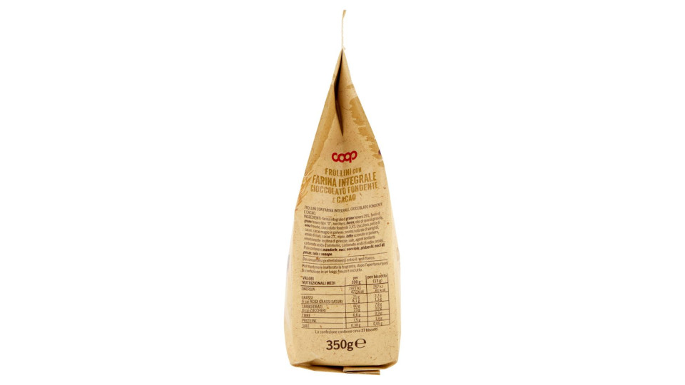 Frollini Con Farina Integrale Con Cioccolato Fondente E Cacao 350 G