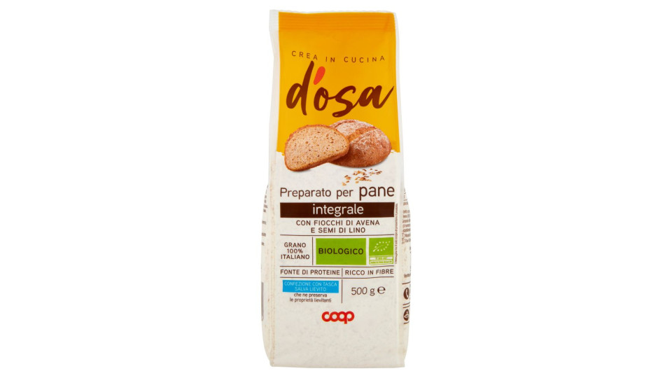 Preparato Per Pane Integrale Con Fiocchi Di Avena E Semi Di Lino Biologico 500 G