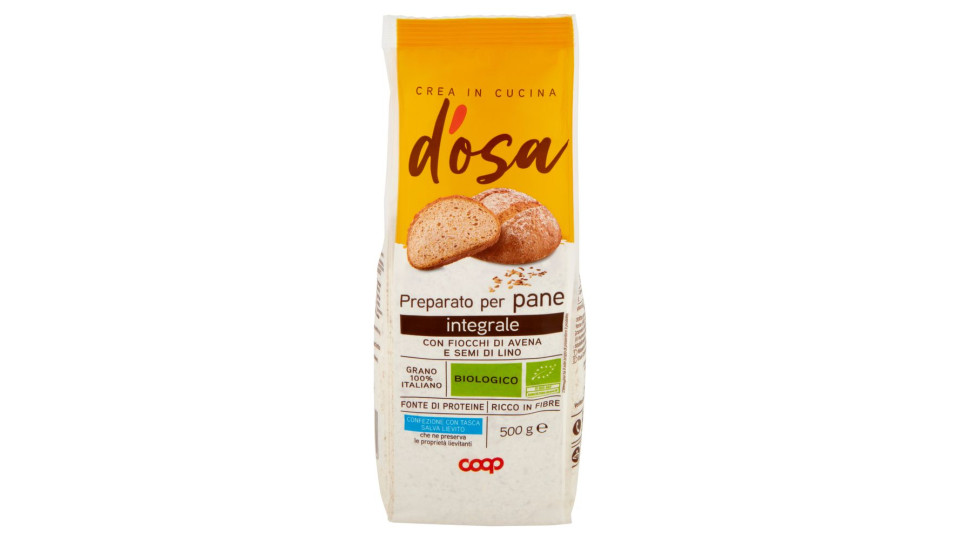 Preparato Per Pane Integrale Con Fiocchi Di Avena E Semi Di Lino Biologico 500 G