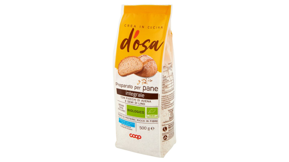 Preparato Per Pane Integrale Con Fiocchi Di Avena E Semi Di Lino Biologico 500 G