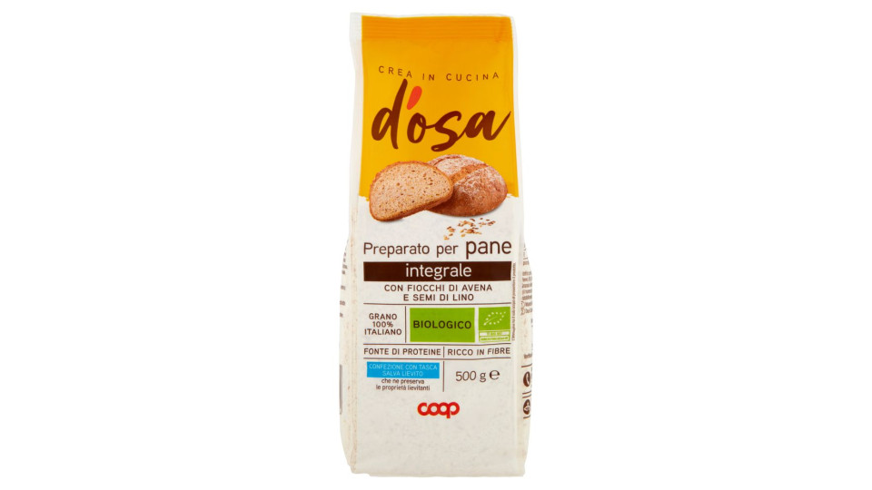 Preparato Per Pane Integrale Con Fiocchi Di Avena E Semi Di Lino Biologico 500 G
