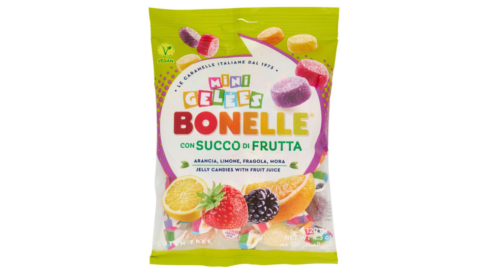 Bonelle Mini Gelées Con Succo Di Frutta Arancia, Limone, Fragola, Mora 120 G