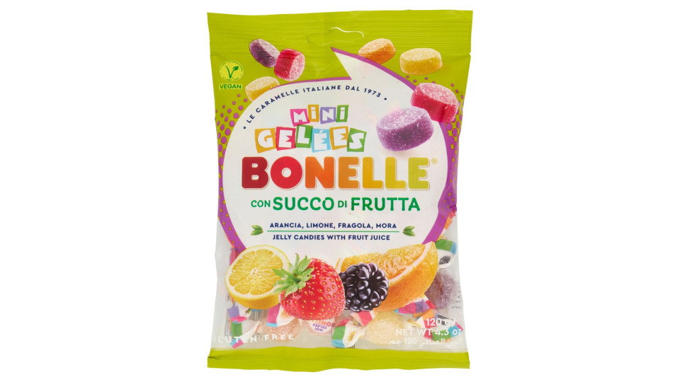 Bonelle Mini Gelées Con Succo Di Frutta Arancia, Limone, Fragola, Mora 120 G