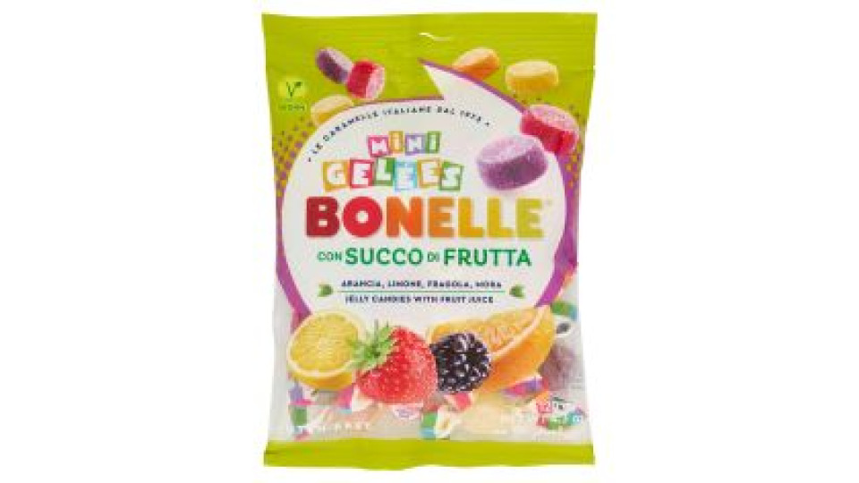 Bonelle Mini Gelées Con Succo Di Frutta Arancia, Limone, Fragola, Mora 120 G