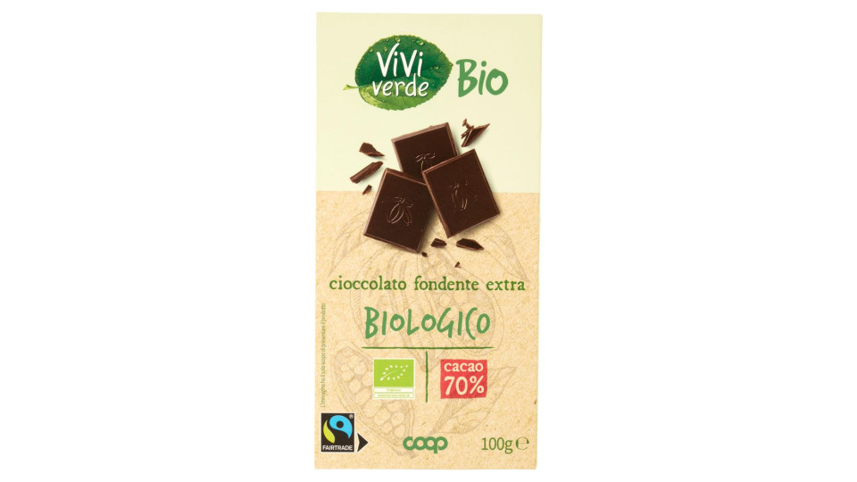Cioccolato Fondente Extra Biologico Cacao 70% 100g