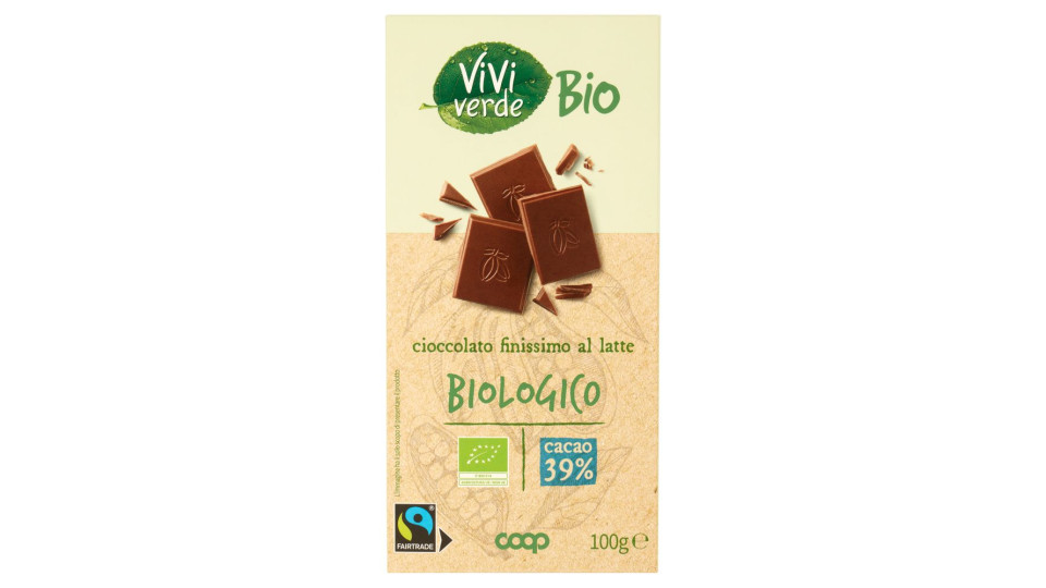 Cioccolato Finissimo Al Latte Biologico Cacao 39% 100 G