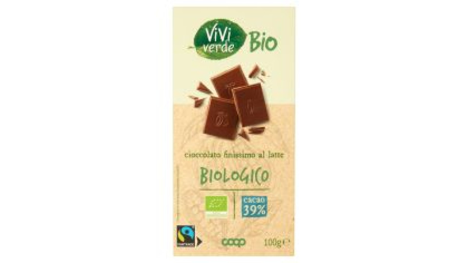 Cioccolato Finissimo Al Latte Biologico Cacao 39% 100 G