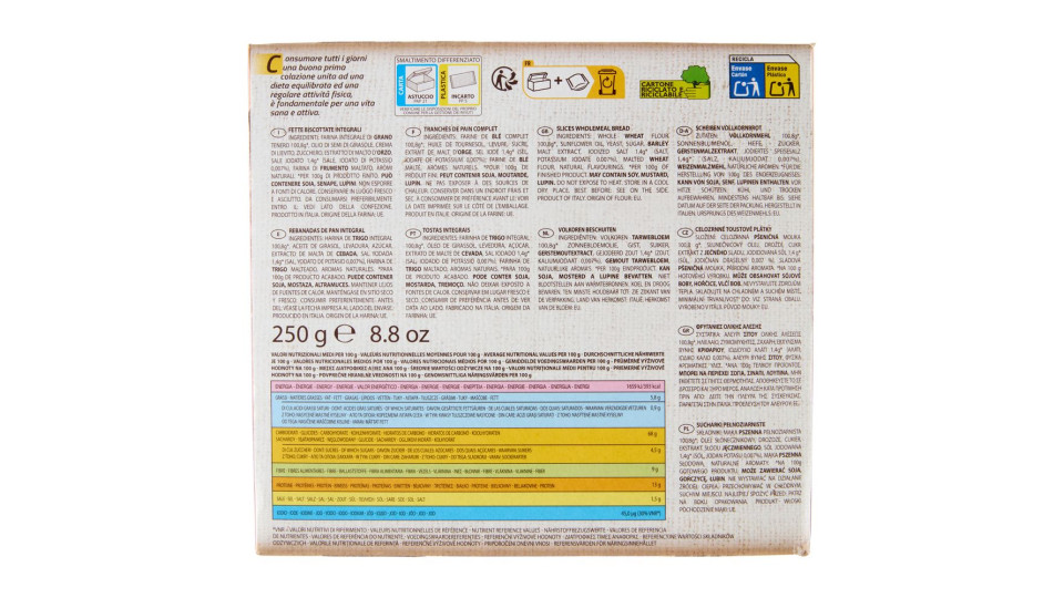 Grissinbon Lefreschebiscottate Integrali 250 G