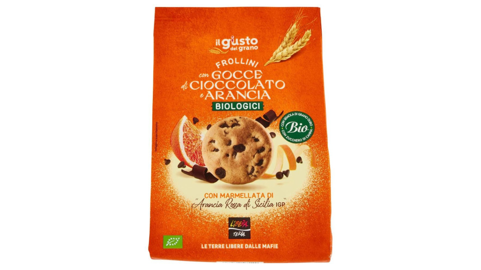 Libera Terra Il Giusto Gusto Del Grano Frollini Con Gocce Di Cioccolato E Arancia Biologici 300 G