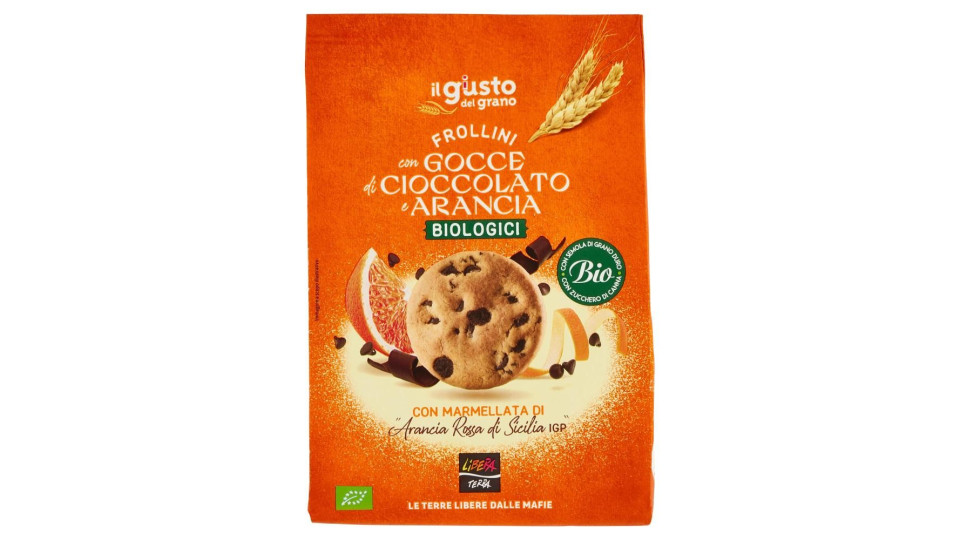 Libera Terra Il Giusto Gusto Del Grano Frollini Con Gocce Di Cioccolato E Arancia Biologici 300 G
